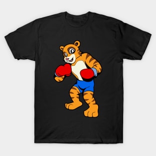 With boxing gloves in boxing ring - cartoon tiger boxer T-Shirt
